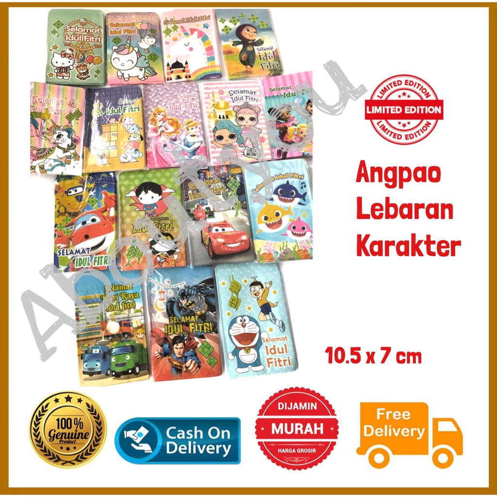 

Promo Angpao Lebaran Amplop Idul Fitri KARAKTER lucu unik ukuran Normal SATUAN murah