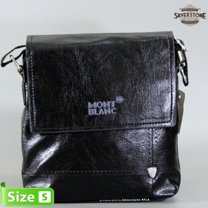 Montblanc Mini MBag-K05 Tas Selempang Pria Kantor Kulit Asli Import - Cokelat Tua