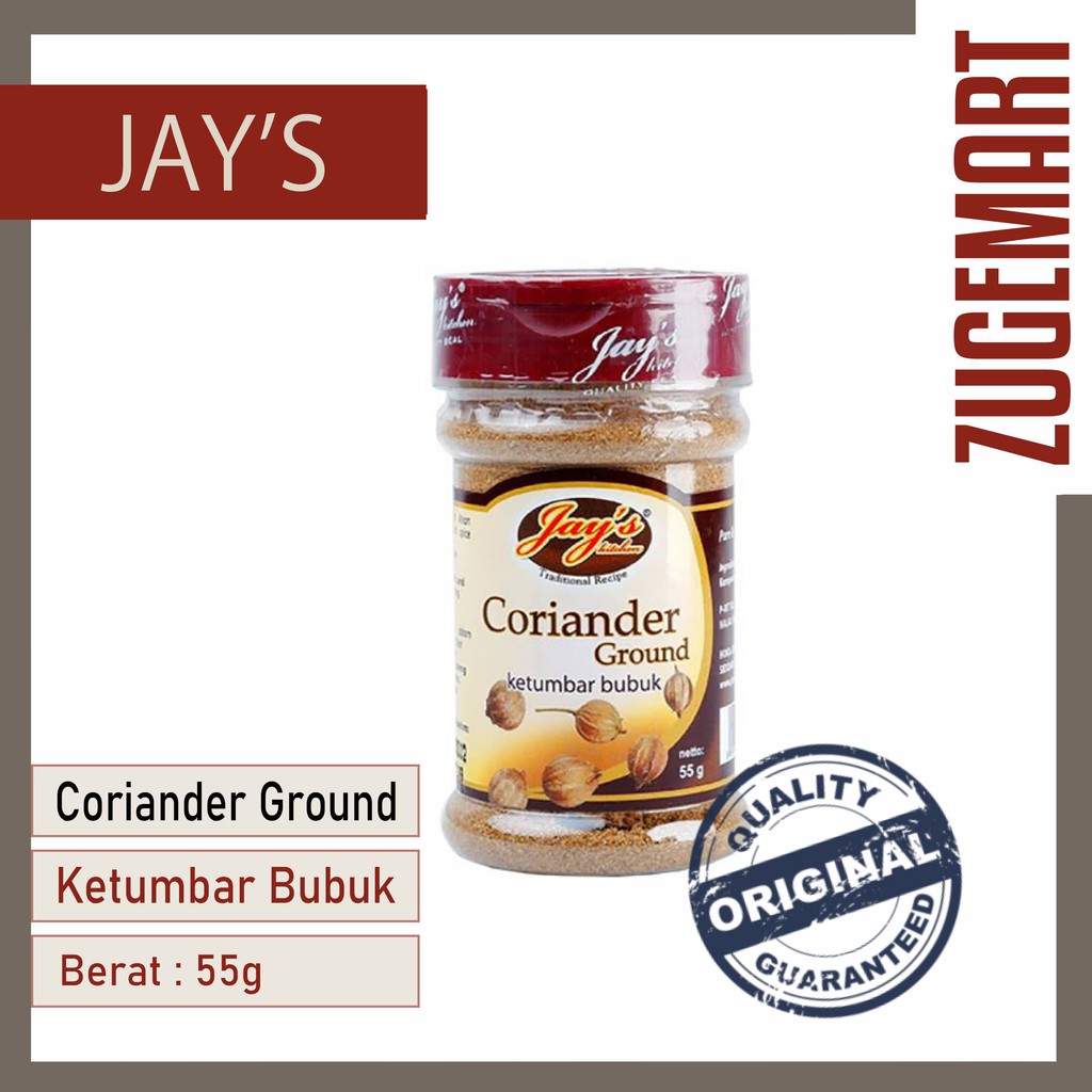 

Jays Coriander Ground / Ketumbar Bubuk / Jay's / Jays - 55Gram