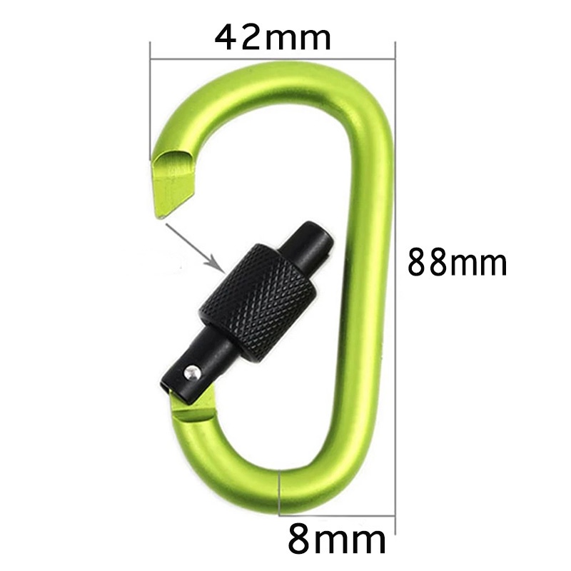 Carabiner Bentuk D Bahan Aluminum Alloy 6 Warna Anti Hilang Untuk Climbing