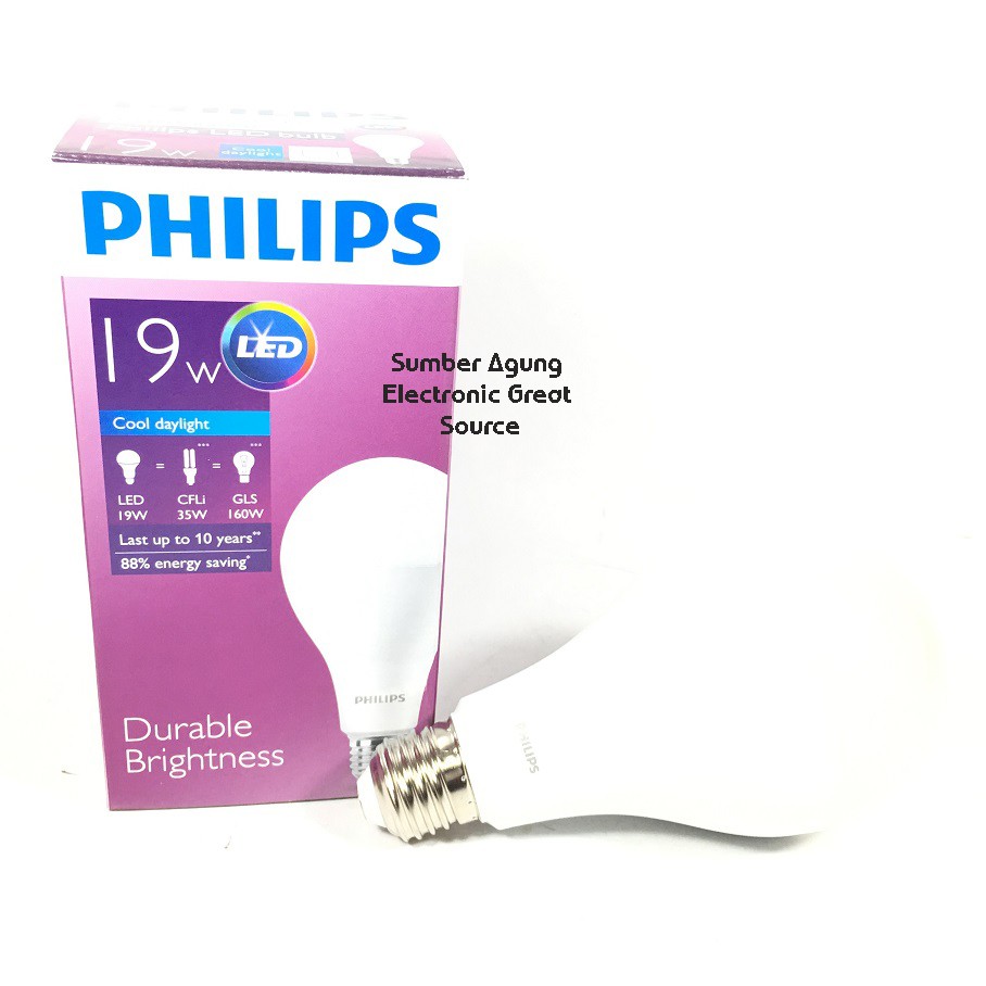 Lampu LED Philips 19W Putih Besar Terang Hemat Energi