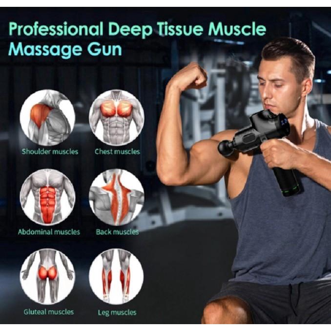 Massage | Fascial Gun Muscle Facia Pistol Pijat Theragun Electric 30 Speed Lcd