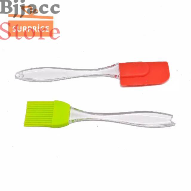 Spatula dan kuas kue 1 set silikon