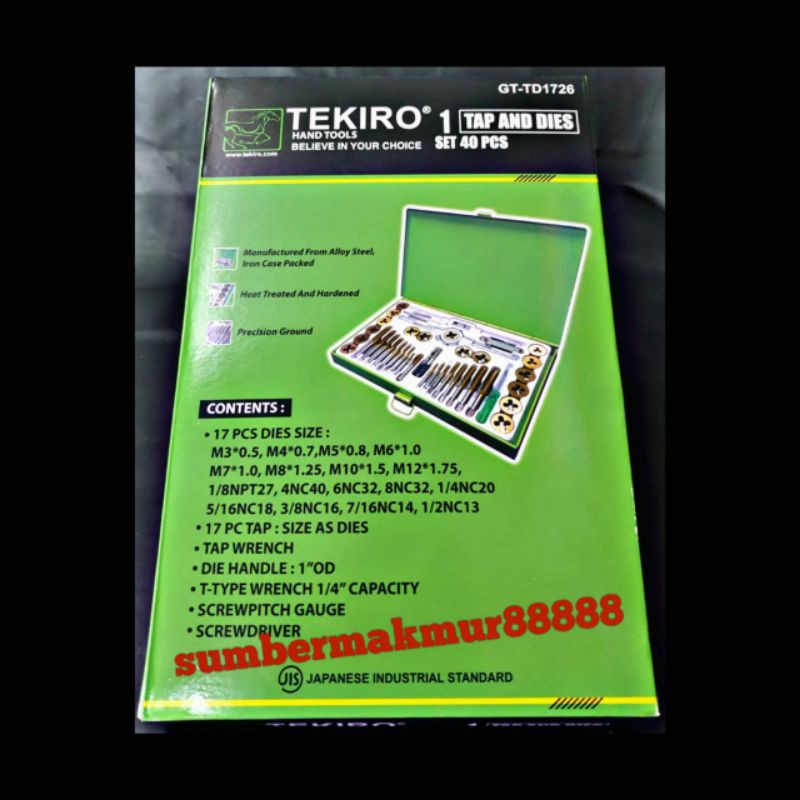Alat tap dan snai set tekiro 40pcs