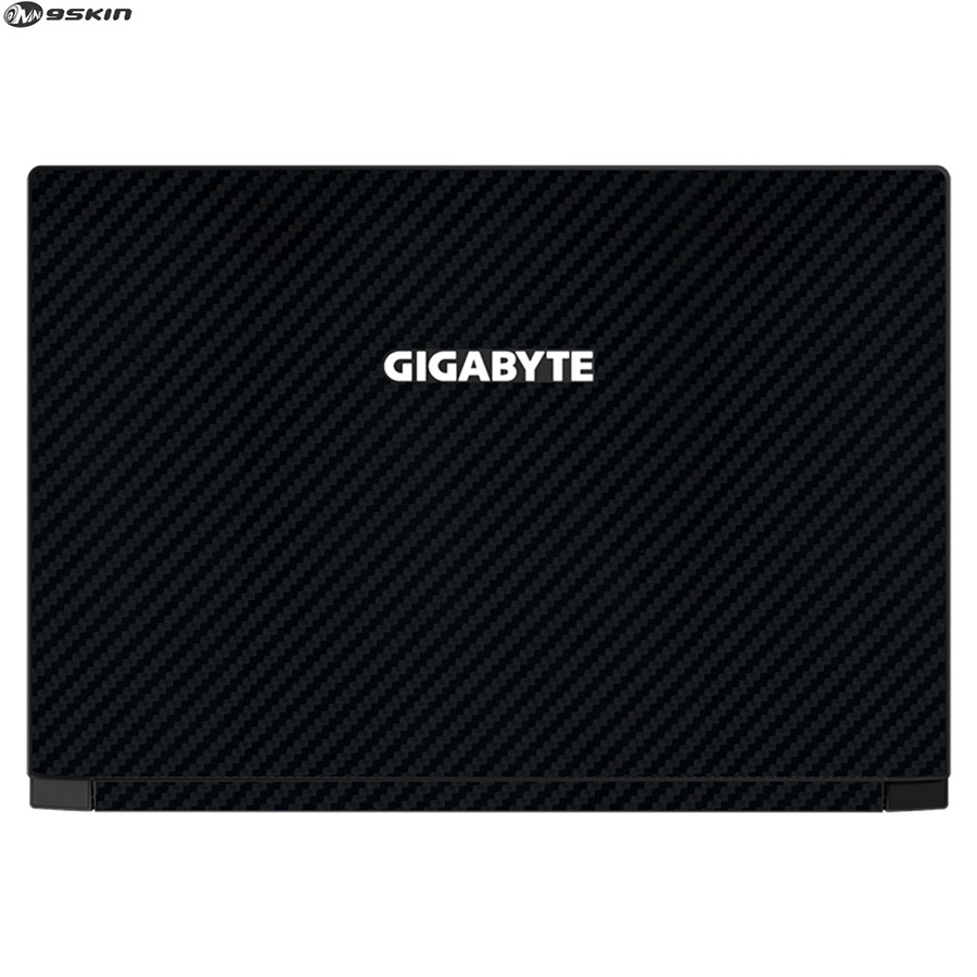 9Skin - Skin Protector for Gigabyte AERO 15X (V8) - Vinyl Black Carbon (FRONT)