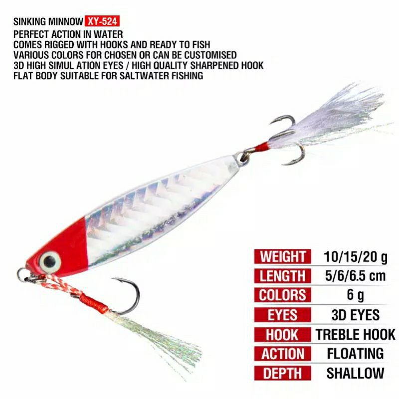 (L02) Metal Laser Jig Umpan Pancing Jigging Trolling Sendok Fishing Lure
