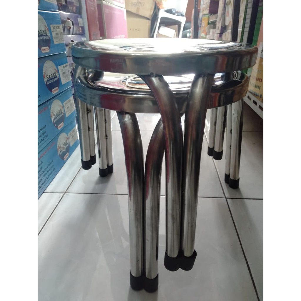 Kursi Stainless Bulat 30cm 2pcs