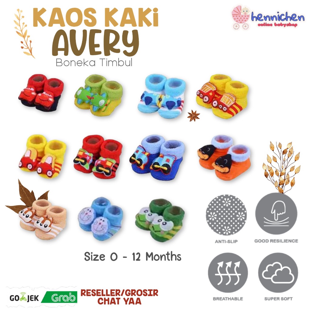 1 psg Kaos Kaki Avery Boneka TIMBUL Superhero SNI 0-12 Bln