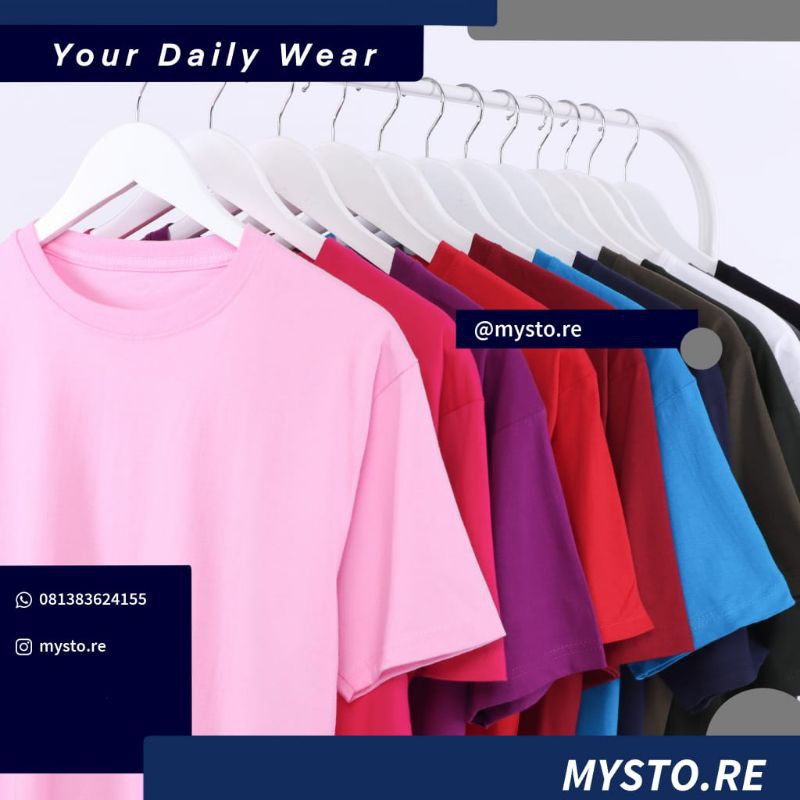 MURAH Kaos Polos Pria / Wanita Premium Ribsgold