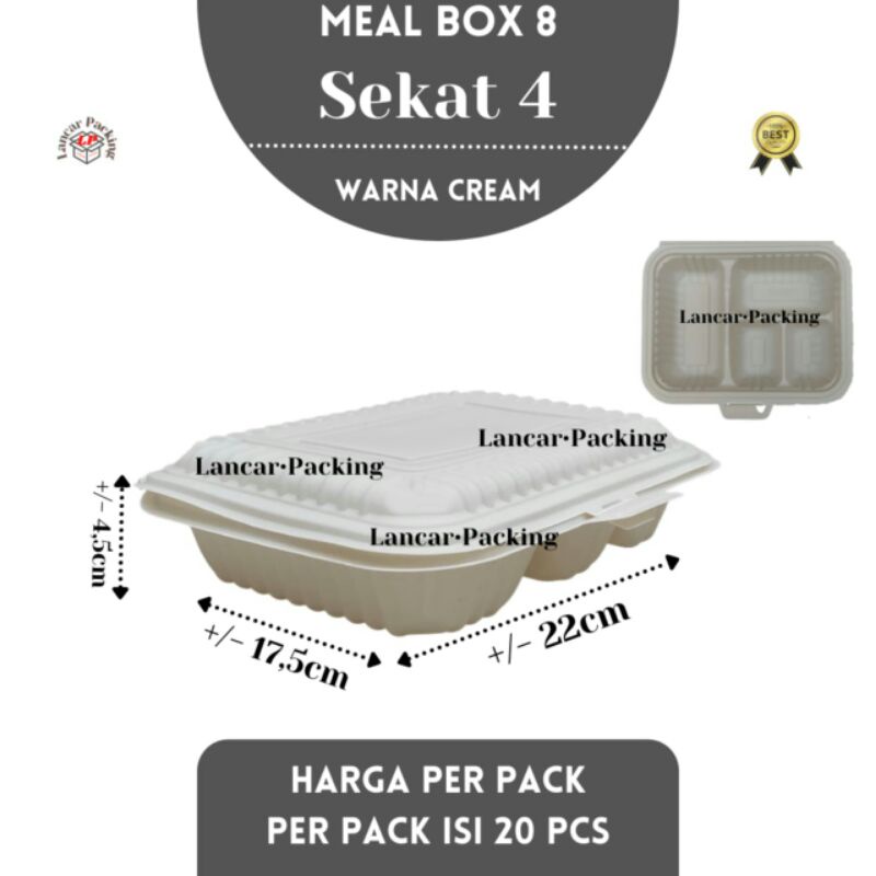 MEAL BOX SEKAT 4 (20PCS) / MEAL BOX 88 CREAM MERAK (20PCS)