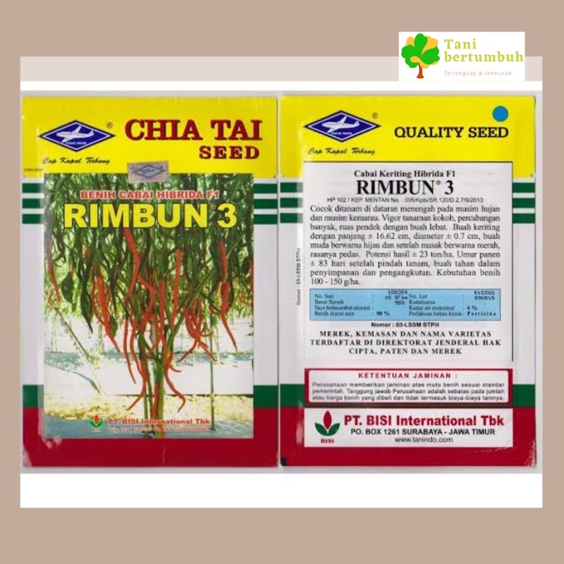 Cabe Rimbun 3 F1 Cabe Kriting Hibrida Kemasan 10gr Original