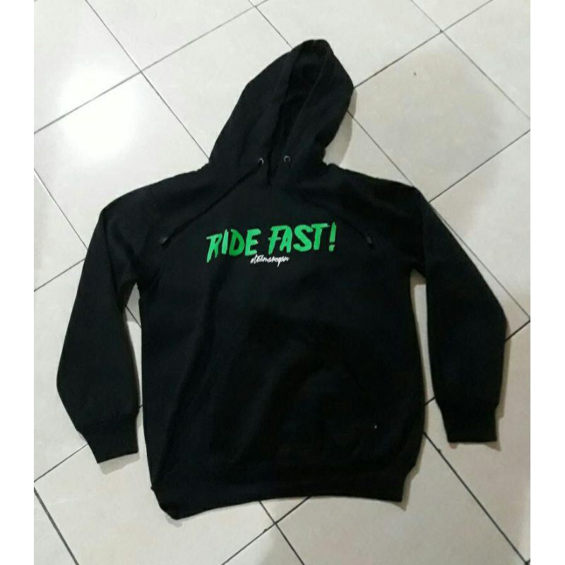 TEAMAROGAN JAKET HOODIE SWEATER TEAM AROGAN RIDE FAST BAHAN KATUN FLEECE 100% TEBAL