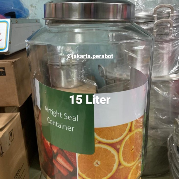 Dlx-Toples Kaca / Toples Asinan 15 Liter ( Tp.Asinan 1 Seal )
