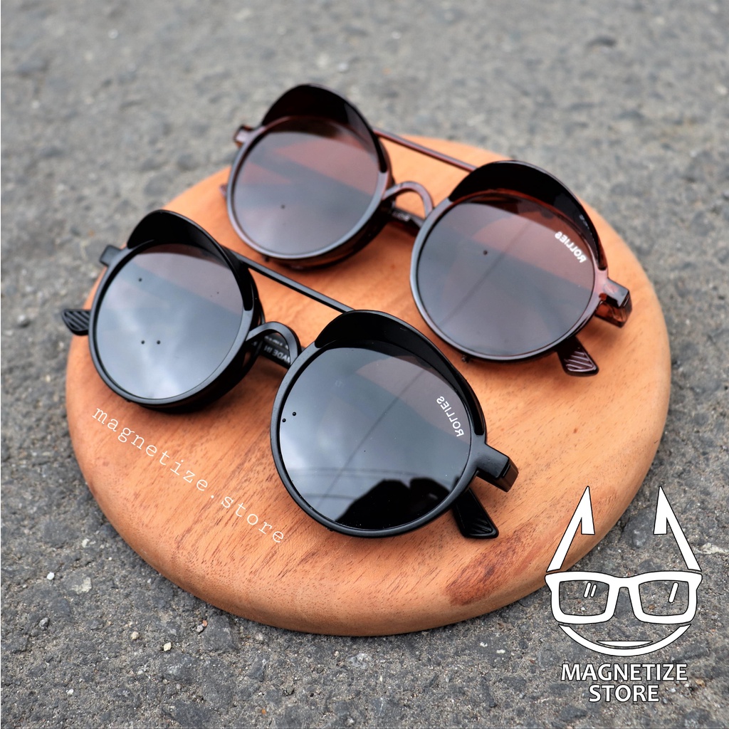 Kacamata boboho Kacamata bulat pria wanita hitam Kacamata jhon lennon oval motor murah Kacamata lucu