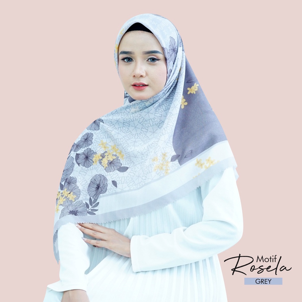 COD PROMO DENAY KW HIJAB SEGIEMPAT VOAL MOTIF / JILBAB DEENAY KW MOTIF TERMURAH-ROSELA GREY