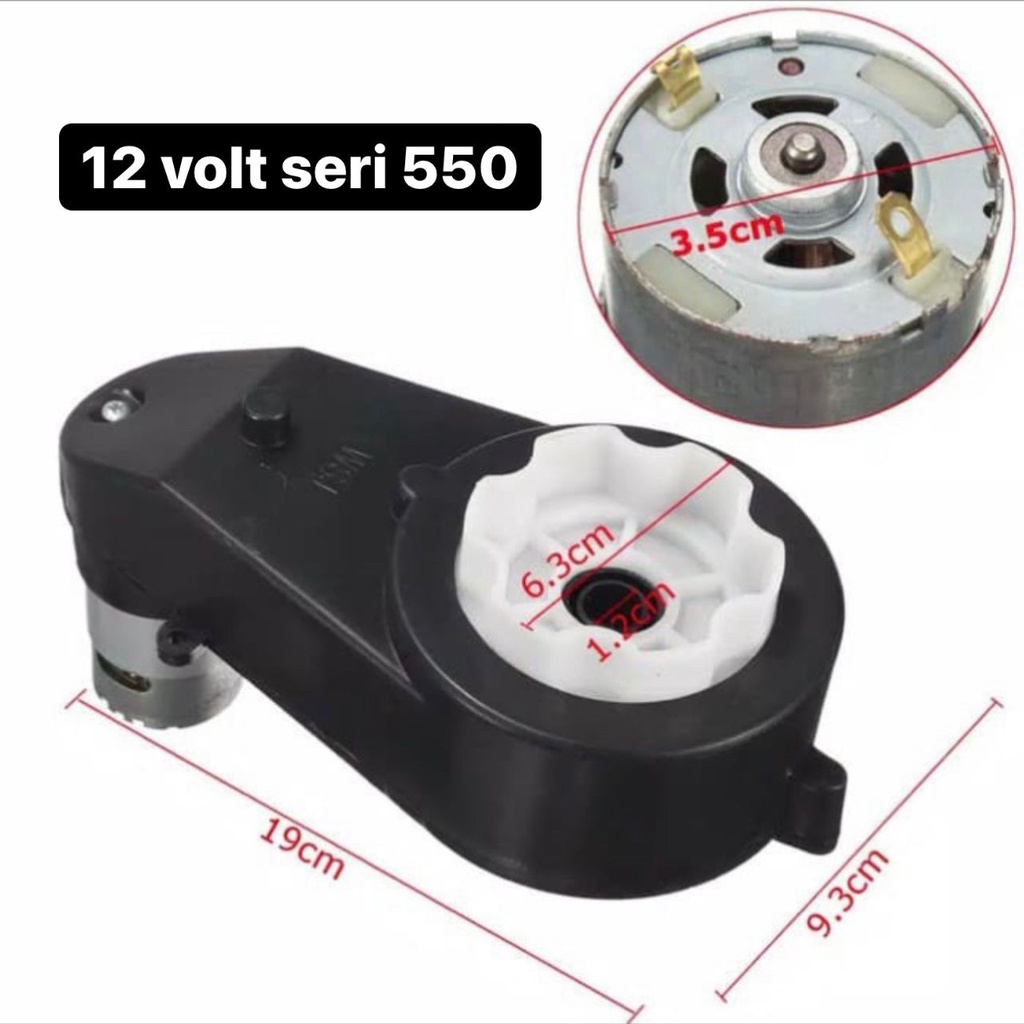 Gearbox 12 Volt 550 Bintang 6 Dinamo Mobil Aki Anak Motor Aki Anak Girbok Gear sepeda