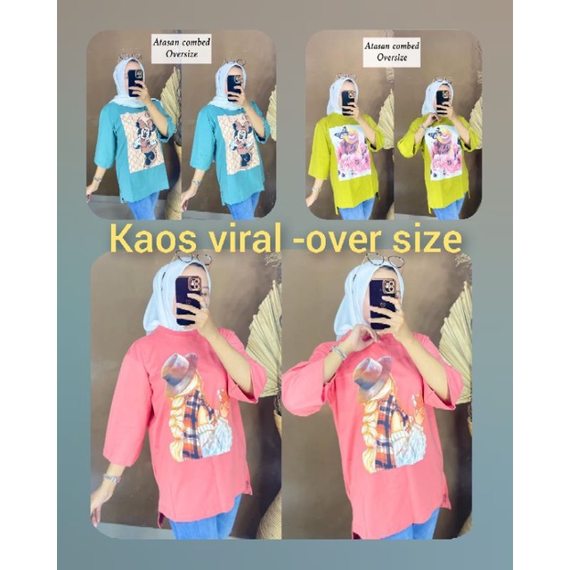 KAOS VIRAL WANITA / KAOS OVERSIZE WANITA  / kaos 7/8 kaos ori