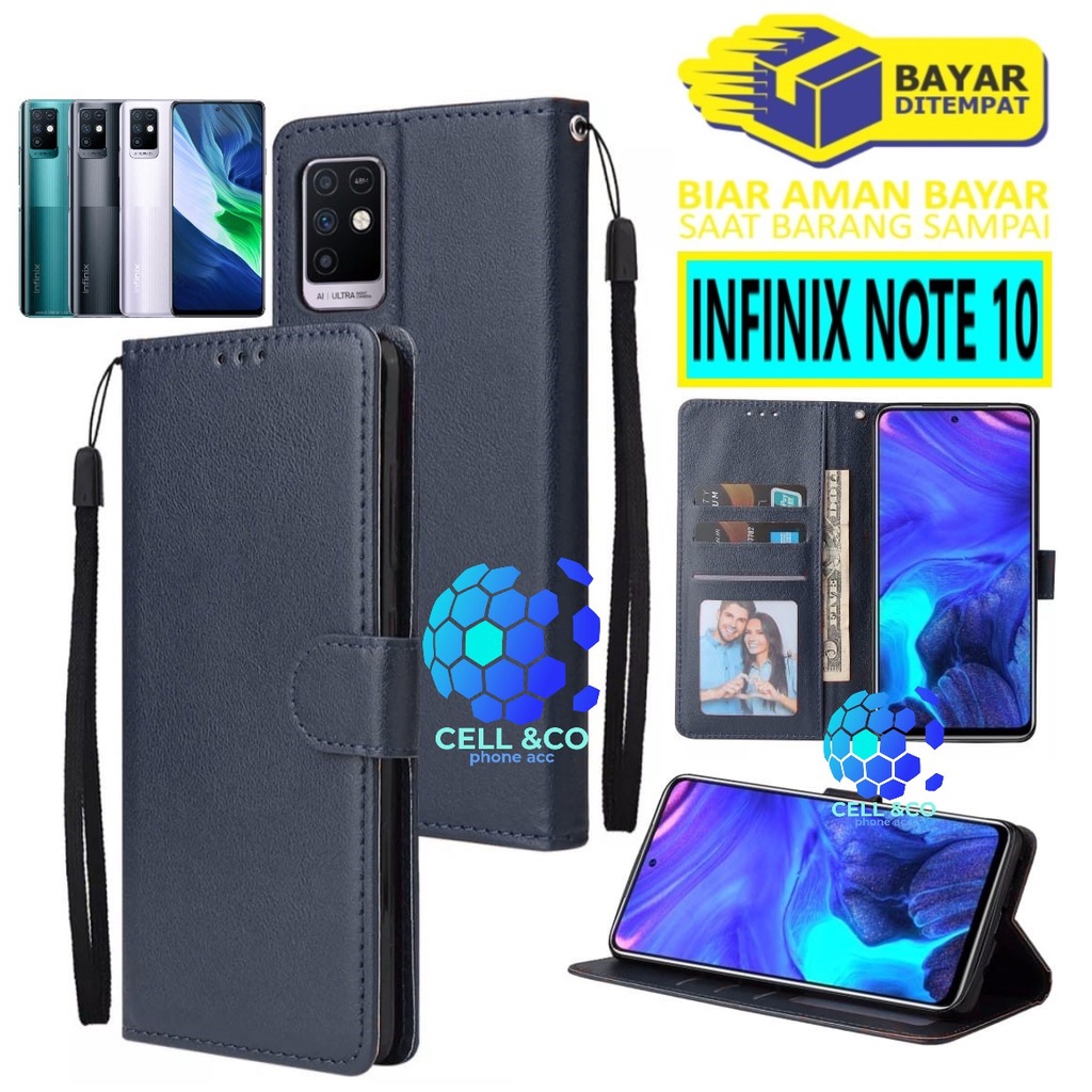 Flip cover INFINIX NOTE 10 Flip case buka tutup kesing hp casing flip case Premium leather wallet