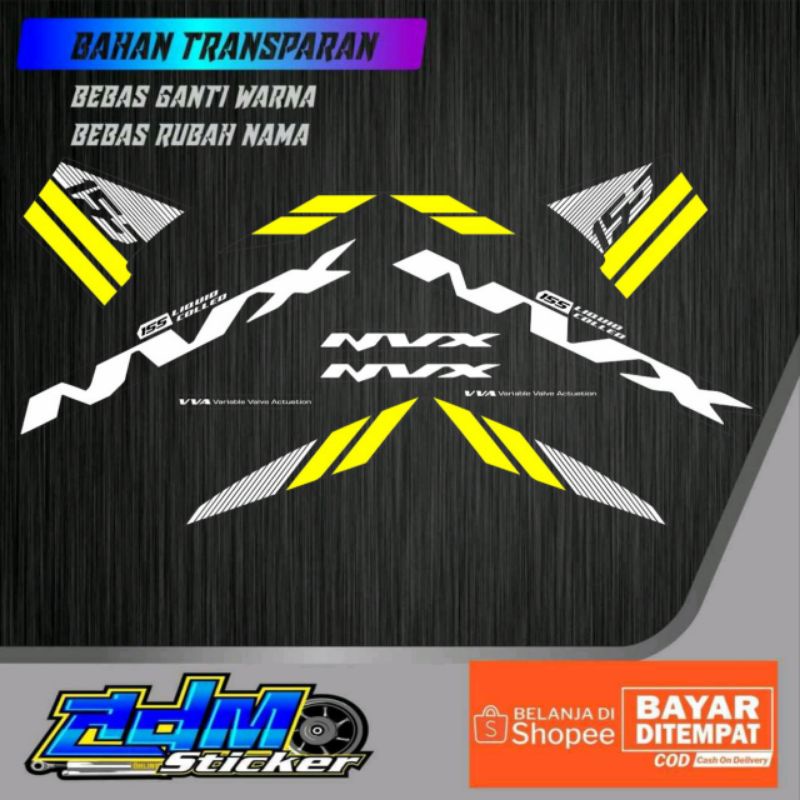 STRIPING STICKER AEROX NVX 155 NEW TRANSPARAN MALAYSIA UV GLOSY