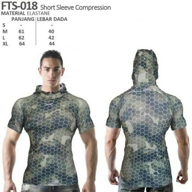 Kaos hoodie sport fitness bodyfit Flex army