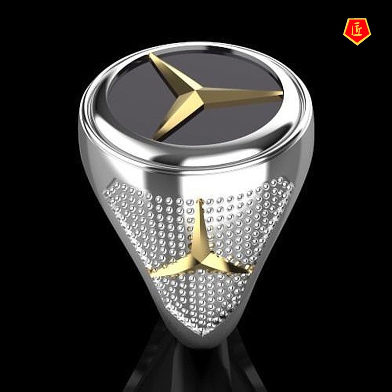 [Ready Stock]Creative Car Logo Men's Ring Punk Hip Hop