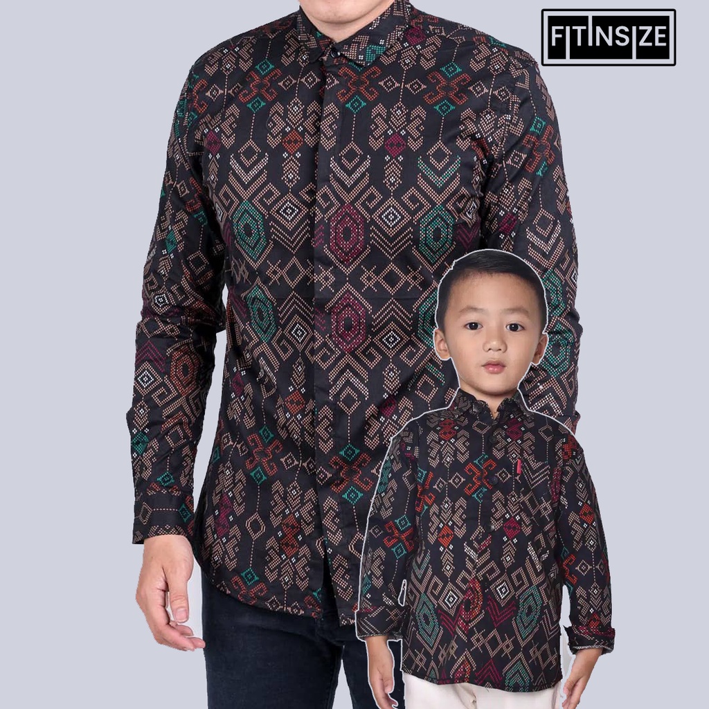 BATIK COUPLE AYAH DAN ANAK SLIMFIT KATUN STRETCH CASUAL/FORMAL BATIK COUPLE BANYAK DICARI MOTIF GRADASI