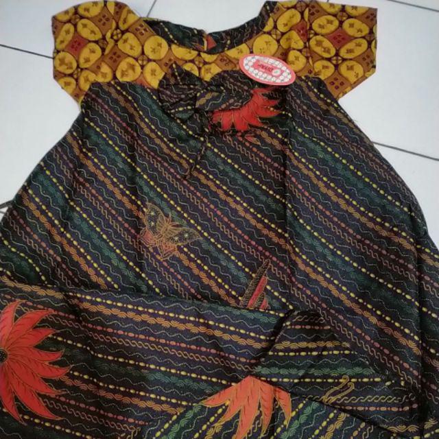 Dress Batik Sogan Anak Size 0 Usia 1 Th - 2,5th