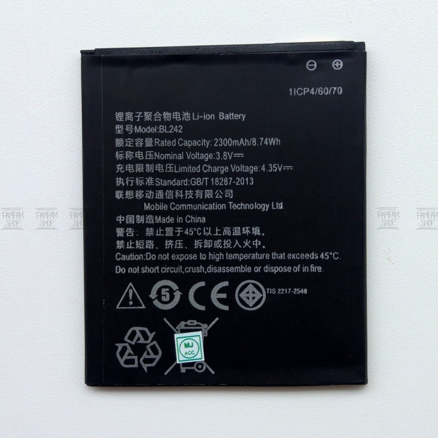 Baterai A6000 A6010 BL242 Original OEM BL 242 Batre Battery Batrai  A 6000 A 6010