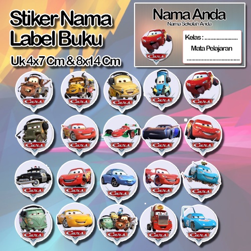 

Stiker Label Buku cars mc queen hudson mater chick hick ramone mack harv radiator spring Karakter Lucu Custom Lebel Nama cromo murah 20 Varian berbeda Sticker Pelajaran Mapel buku anak sekolah No 9