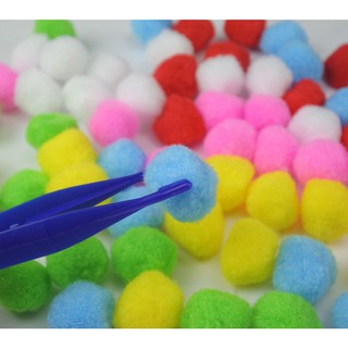 Jual Pompom Pom Pom Mainan Edukasi Anak 2,5 cm isi 10 pcs | Shopee