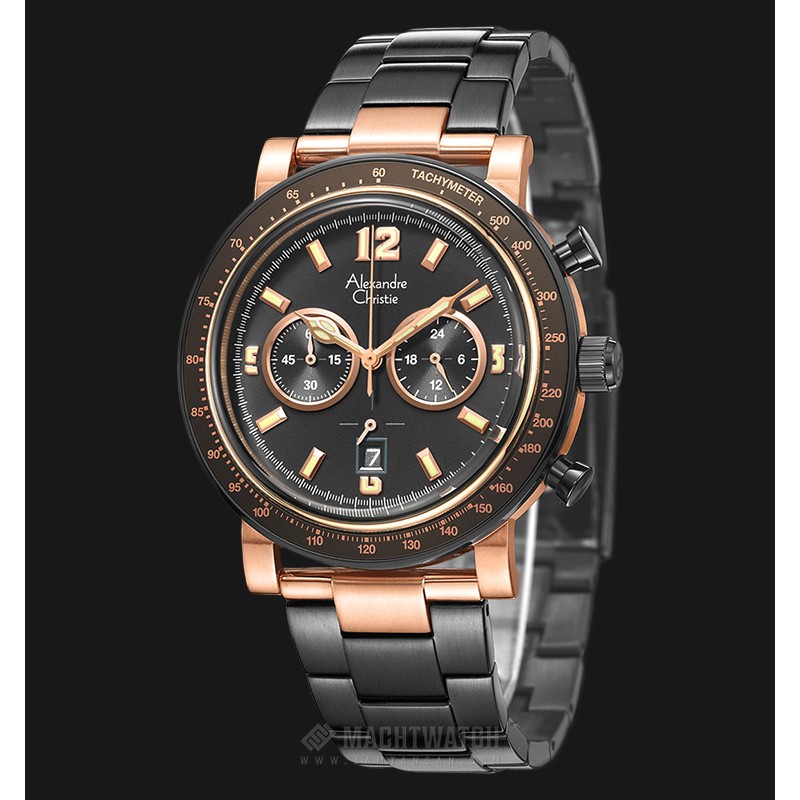 Alexandre Christie AC 6478 MC BBRBA Men Chronograph Black Dial Stainless Steel