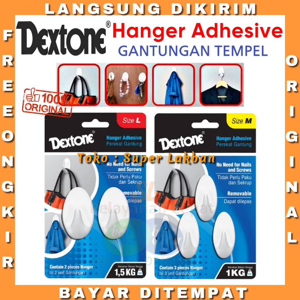 Gantungan Baju Dextone Cantolan Dinding Baju Perekat Kapstok Tempel Adhesives Hanger