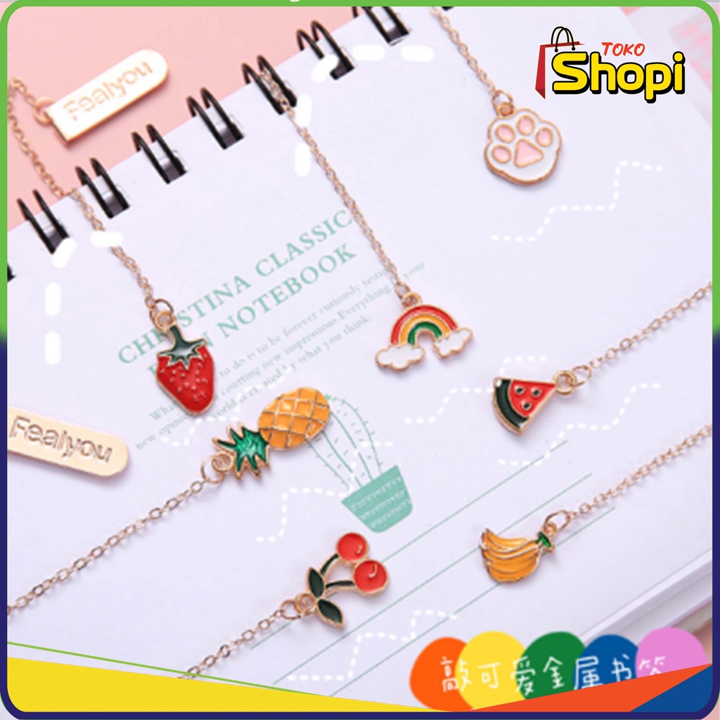 

Pembatas Buku Karakter Korean Ins Cartoon Metal Pendant Bookmark 609