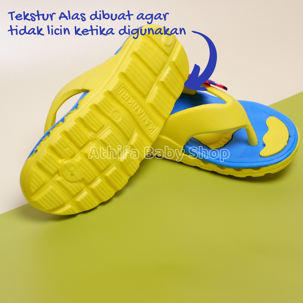 Sandal Jepit Anak Laki Cowo Cowok Sendal Japit Bayi Balita Anak-anak Karakter Tayo Umur Usia 2 3 4 5 Tahun Size 24-29 Bahan Spon Eva Karet Lucu