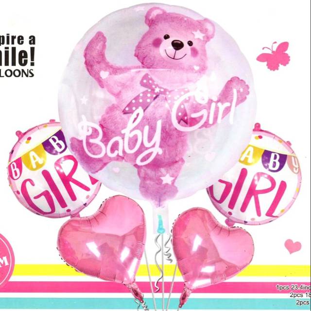 Balon set welcome baby girl foil