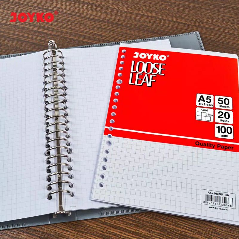 

LOOSE LEAF ISI KERTAS FILE BINDER JOYKO A5 GRID/DOTTED