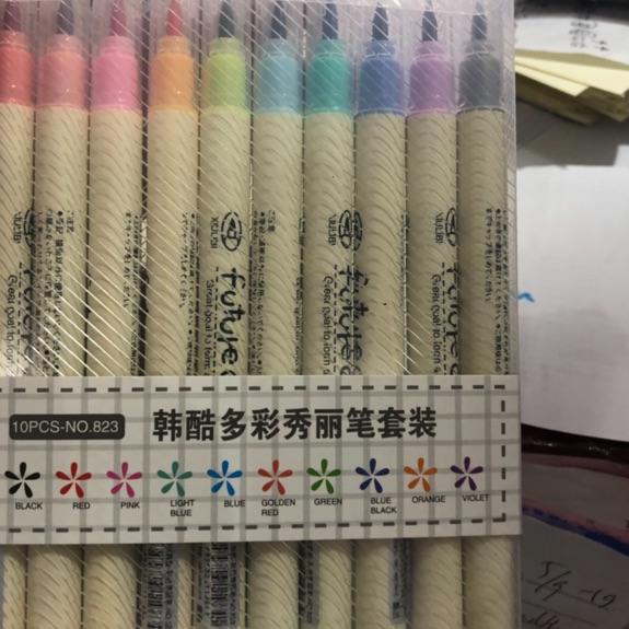 

(Q-APR> (♡> // Brush pen future color set isi 10 (amanah>