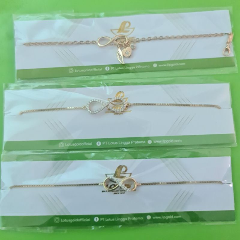 Gelang tangan serut infinity variasi mata Lotus kadar 8K 375