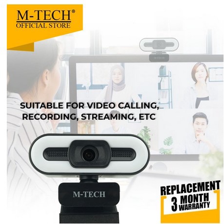 Webcam M-Tech MTech WB600 WB-600 With Ring LIght 1080P Full HD wb 600 garansi resmi 3bualn