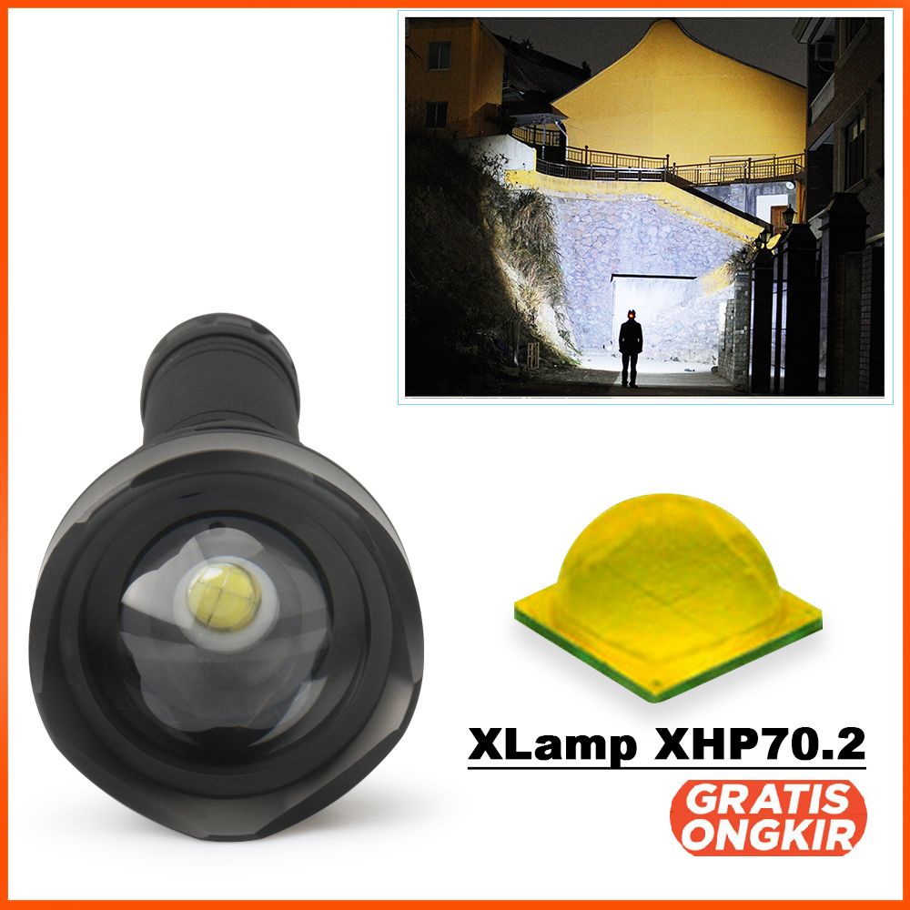 Senter LED XHP70.2 90000 Lumens HS313