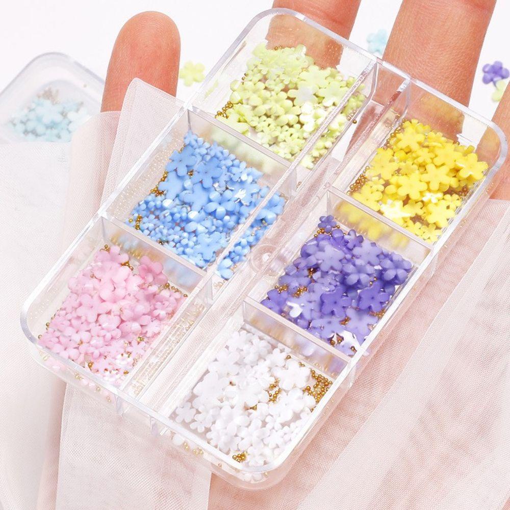 AUGUSTINA Agustina Paku Charms Resin Bunga Nail Beauty Hiasan Kuku DIY Bahan Kuku 3D Dekorasi Kuku