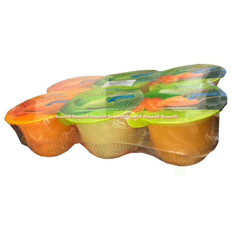 Cocon Pudding 6pcs Puding Aneka Rasa Buah Potong Potongan Buah Melon Nangka Nata De Coco Agar Agar