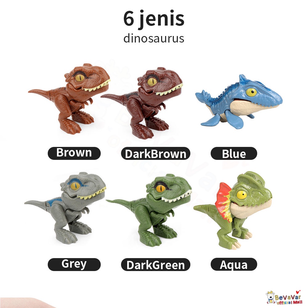 BEVAVAR Mainan Figure Dinosaurus Anak Mainan Dino Gigit Jari