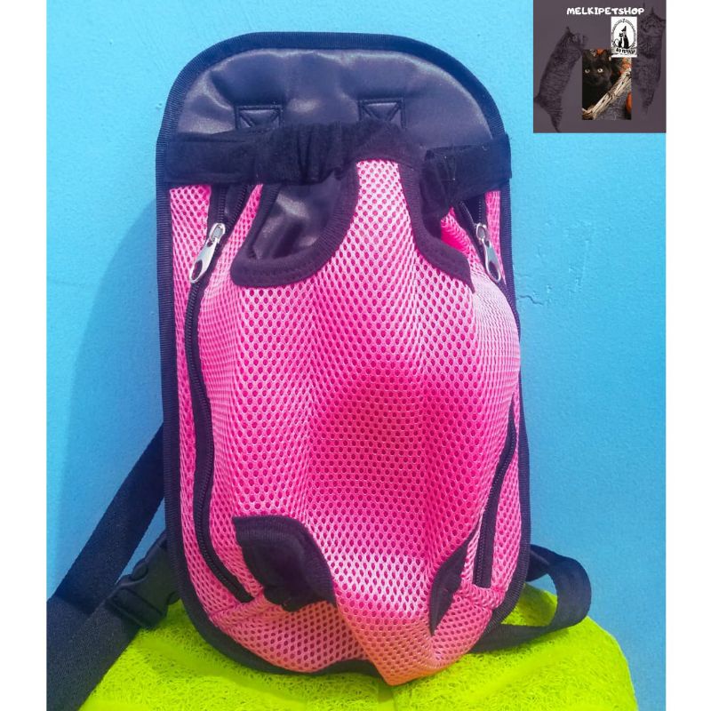 Tas Gendong Ransel Kucing Anjing Hewan ukuran M - pink, M
