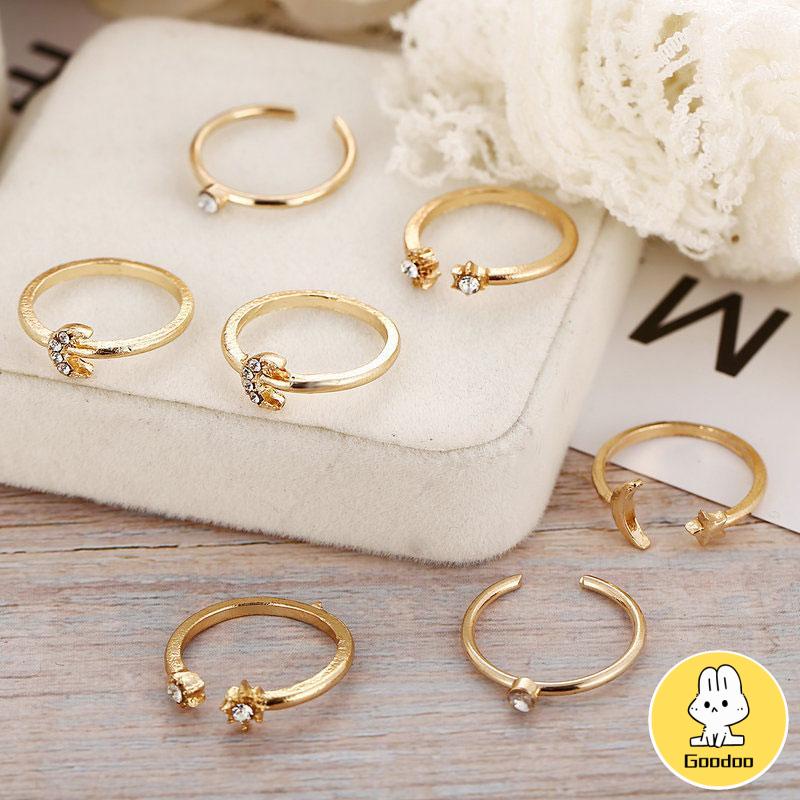 2022 Baru Fashion Cincin Set Klasik Cincin Susun Set Aksesoris Perhiasan Wanita -Doo