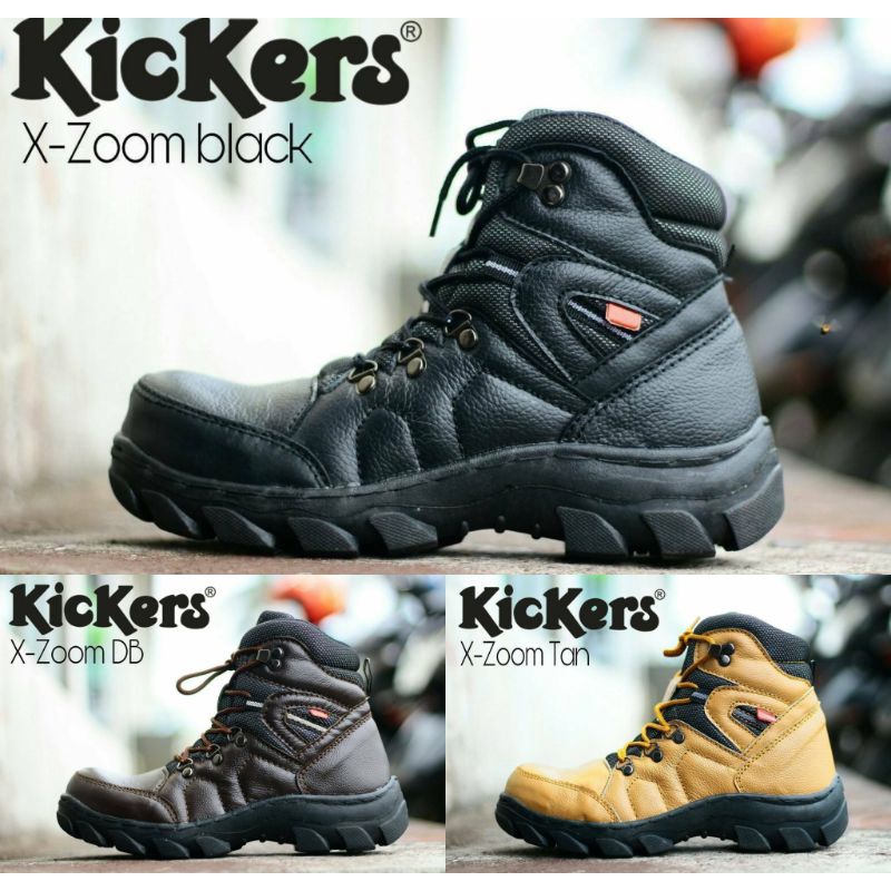 Sepatu safety boots kickers kulit asli