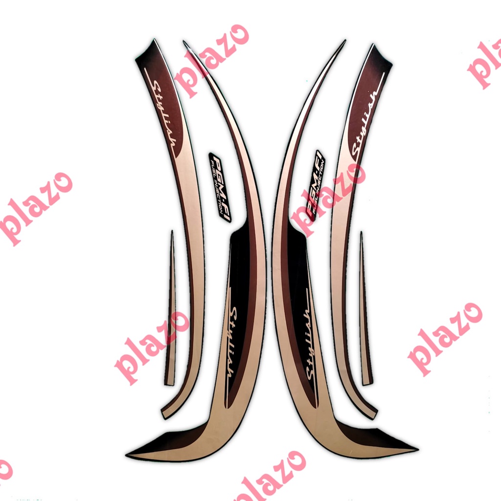 stiker striping lis motor scoopy stylish 2014 hitam-gold