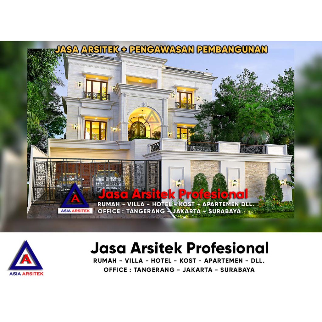 Jasa Arsitek DKI Jakarta Desain Gambar Rumah Mewah Tropis