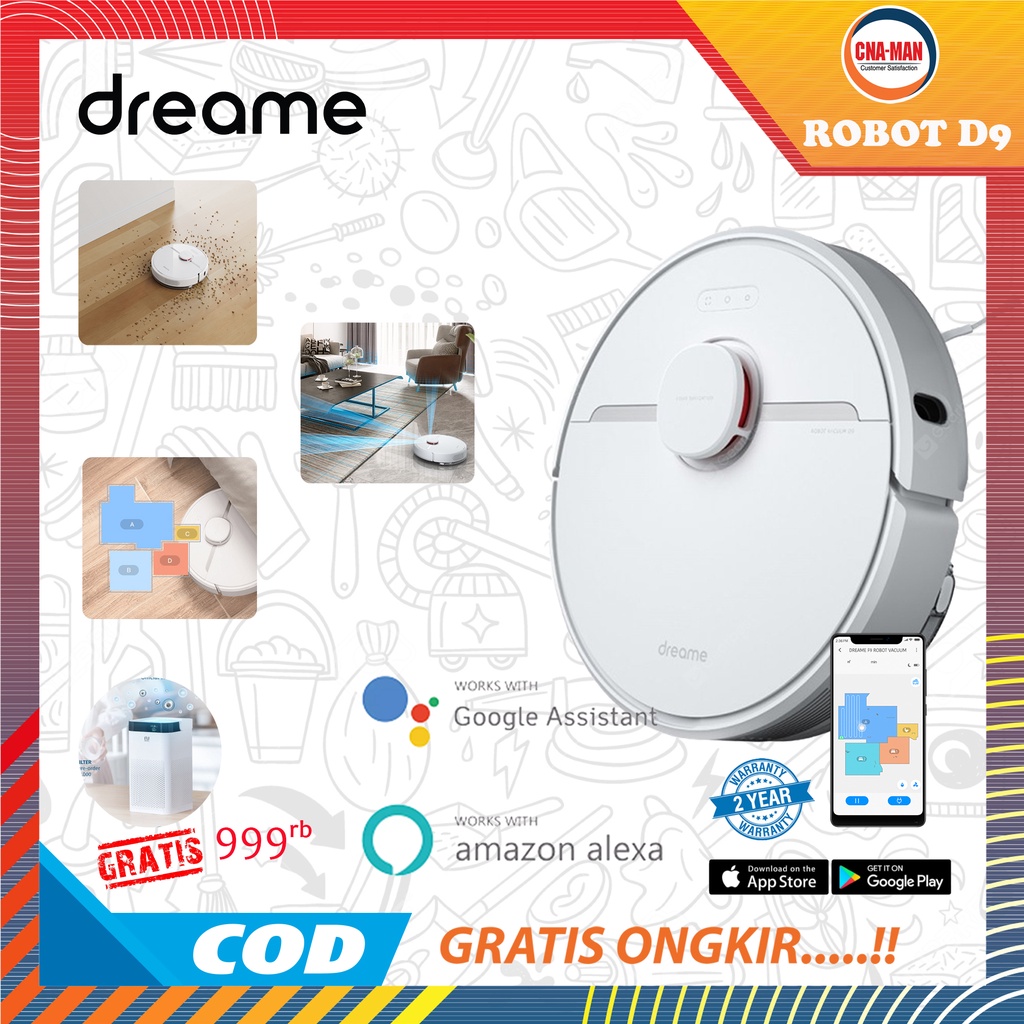 Dreame D9 Robot Vacuum Cleaner Washing Mopping 3000Pa Mi