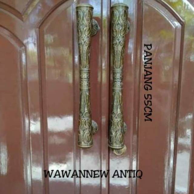 Handle Pintu Rumah Pagar Kuningan Antik Murah Motif Ukir 55cm